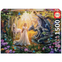 Rompecabezas Dragón, princesa y unicornio 1500 Piezas